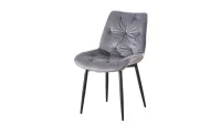 Set Masă Living Extensibilă KJT546 Gri cu 4 Scaune Tapițate KJC0357 Gri