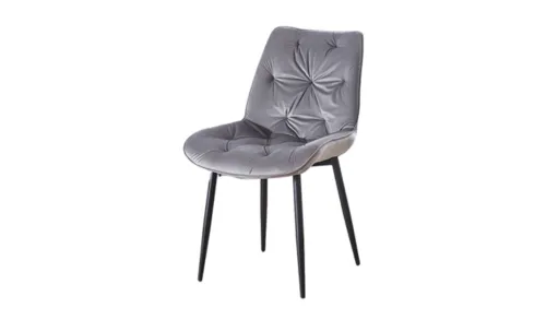 Set Masă Living Extensibilă KJT546 Gri cu 4 Scaune Tapițate KJC0357 Gri