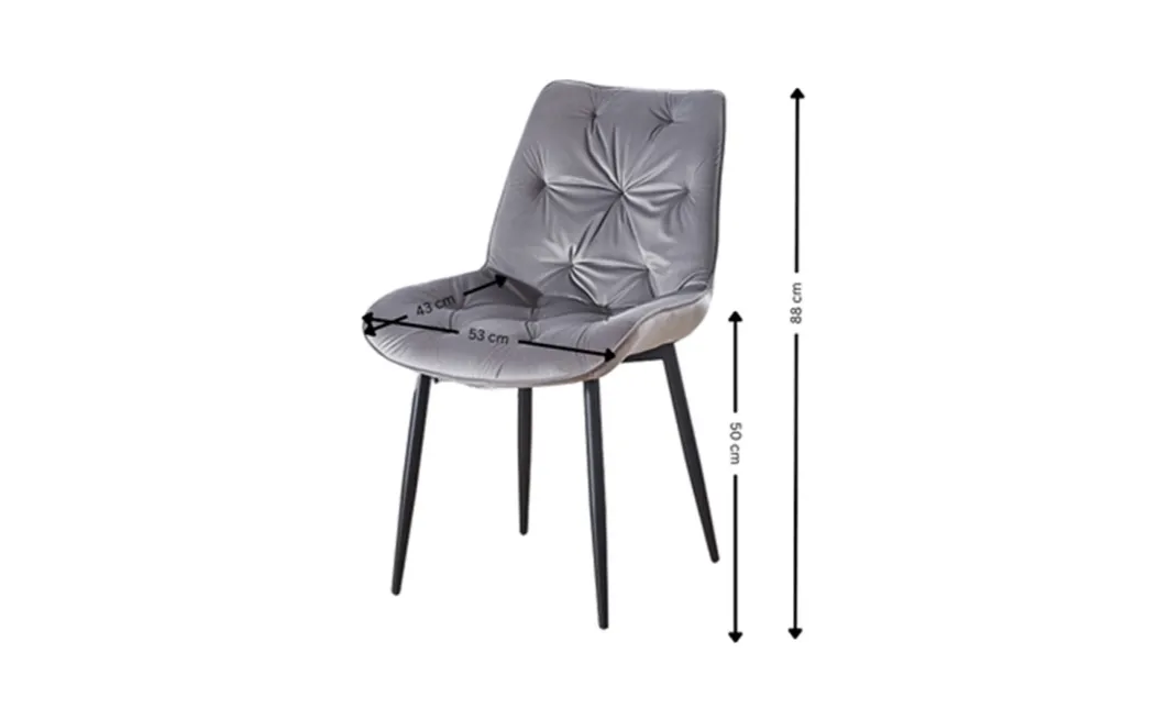Set Masă Living Extensibilă KJT546 Gri cu 4 Scaune Tapițate KJC0357 Gri