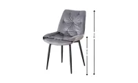 Set Masă Living Extensibilă KJT546 Gri cu 4 Scaune Tapițate KJC0357 Gri