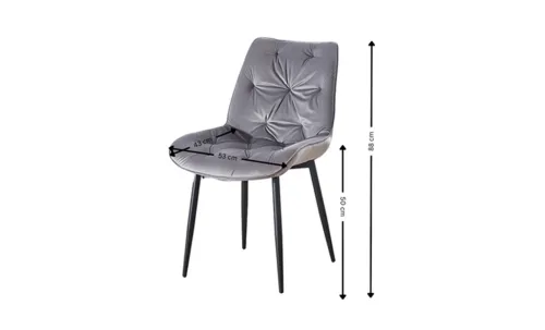 Set Masă Living Extensibilă KJT546 Gri cu 4 Scaune Tapițate KJC0357 Gri