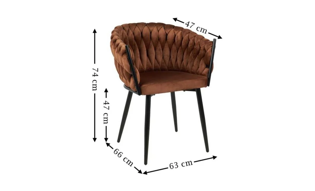 Set Masă Living Extensibilă CT163 Blat Ceramic Alb cu 4 Scaune KJC11 Maro 6