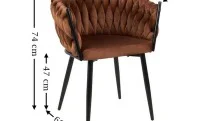 Set Masă Living Extensibilă CT163 Blat Ceramic Alb cu 4 Scaune KJC11 Maro 6