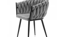 Set Masă Living Extensibilă Blat Ceramic Negru/Auriu DTM0105CS cu 6 Scaune KJC11 Bej