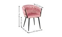 Set Masă Living Extensibilă CT163 Blat Ceramic Alb cu 4 Scaune KJC11 Roz 6