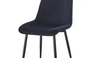 Set Masă Living Extensibilă Blat Ceramic KJT416 Alb-Cappuccino cu 4 Scaune KJC176 Negre