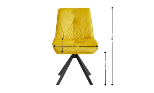 Set Masă Living Extensibilă DTM0101CS Bej cu 6 Scaune Tapițate KJC356 Galbene