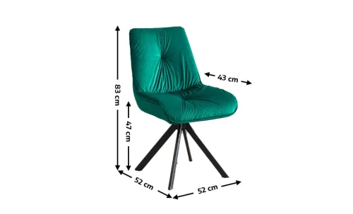 Set Masă Living Extensibilă DTM0101CS Bej cu 6 Scaune Tapițate KJC356 Verzi