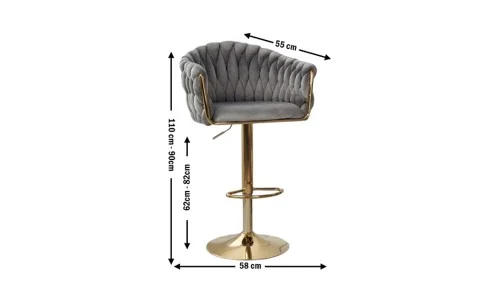 Scaun Bar KJC362 Gri
