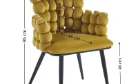 Scaun Living Tapitat KJC374 Galben