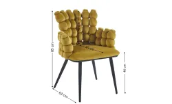Scaun Living Tapitat KJC374 Galben