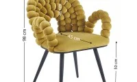 Scaun Living Tapitat KJC376 Galben