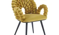 Scaun Living Tapitat KJC376 Galben 2