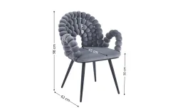Scaun Living Tapitat KJC376 Gri