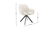 Set Masă Living Extensibilă CT241 Blat Sticlă Securizată Neagră cu 6 Scaune KJC3846 Bej