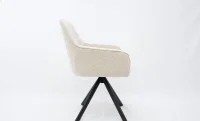 Set Masă Living Extensibilă CT241 Blat Sticlă Securizată Neagră cu 6 Scaune KJC3846 Bej