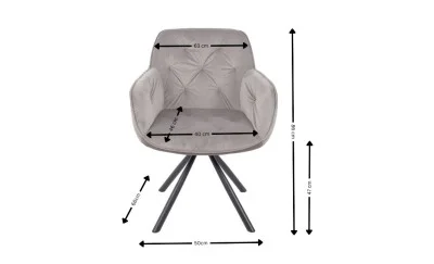 Scaun Living Tapitat KJC3849, Gri