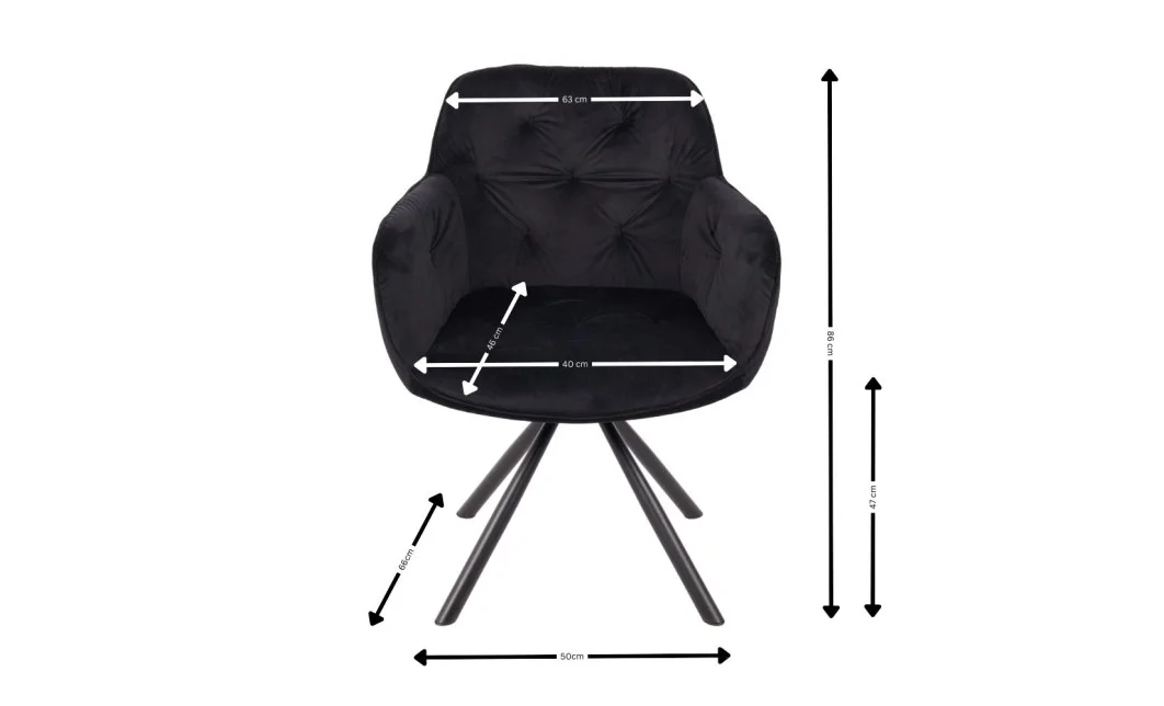 Scaun Living Tapitat KJC3849,  Negru 1
