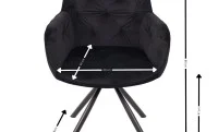 Scaun Living Tapitat KJC3849,  Negru 1