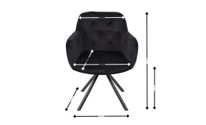 Scaun Living Tapitat KJC3849,  Negru