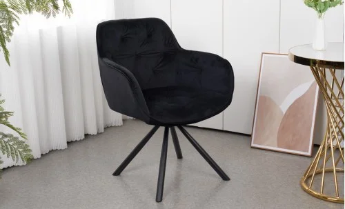 Scaun Living Tapitat KJC3849,  Negru