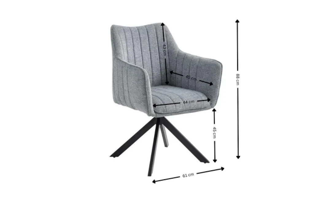 Set Masă Living Extensibilă Blat Ceramic Negru/Auriu DTM0105CS cu 6 Scaune KJC385 Gri