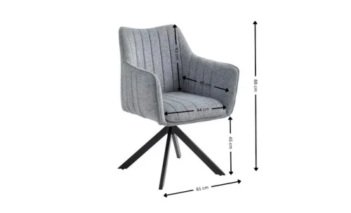 Set Masă Living Extensibilă Blat Ceramic Negru/Auriu DTM0105CS cu 6 Scaune KJC385 Gri