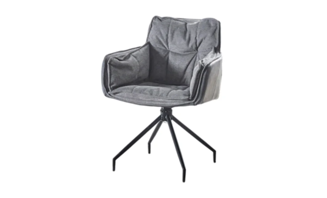 Set Masă Living Extensibilă Blat Ceramic Negru/Auriu DTM0105CS cu 6 Scaune KJC389 Gri