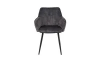 Set Masă Living Extensibilă Blat Ceramic KJT416 Alb-Cappuccino cu 4 Scaune KJC4343 Gri Deschis