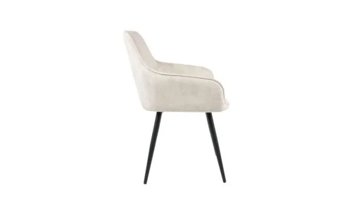 Set Masă Living Extensibilă Blat Ceramic KJT416 Alb-Cappuccino cu 4 Scaune KJC4343 Bej