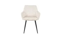 Set Masă Living Extensibilă Blat Ceramic KJT416 Alb-Cappuccino cu 4 Scaune KJC4343 Bej 2