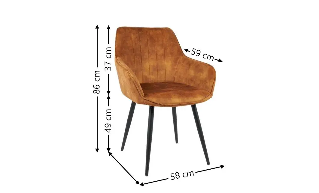 Set Masă Living Extensibilă Blat Ceramic KJT416 Alb-Cappuccino cu 4 Scaune KJC4343 Portocalii 6