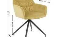 Set Masă Living Extensibilă CT241 Blat Sticlă Securizată Neagră cu 6 Scaune KJC4345 Muștar