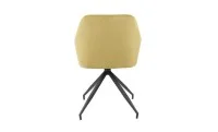 Set Masă Living Extensibilă DTM0405CS Blat Ceramic Bej cu 6 Scaune Rotative KJC4345 Muștar