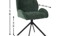Set Masă Living Extensibilă CT163 Blat Ceramic Alb cu 4 Scaune Rotative KJC4347 Verzi 6