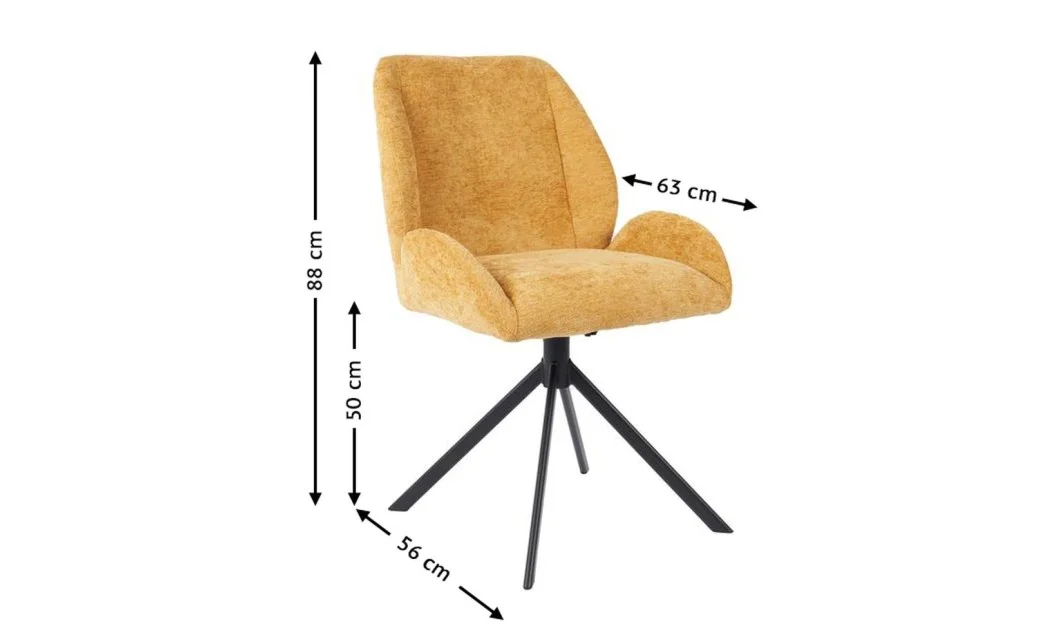 Set Masă Living Extensibilă KJT417 Albă cu 4 Scaune KJC4347 Galbene
