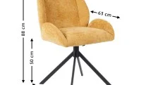 Set Masă Living Extensibilă KJT417 Albă cu 4 Scaune KJC4347 Galbene