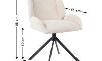 Set Masă Living Extensibilă CT163 Blat Ceramic Alb cu 4 Scaune Rotative KJC4347 Bej 6