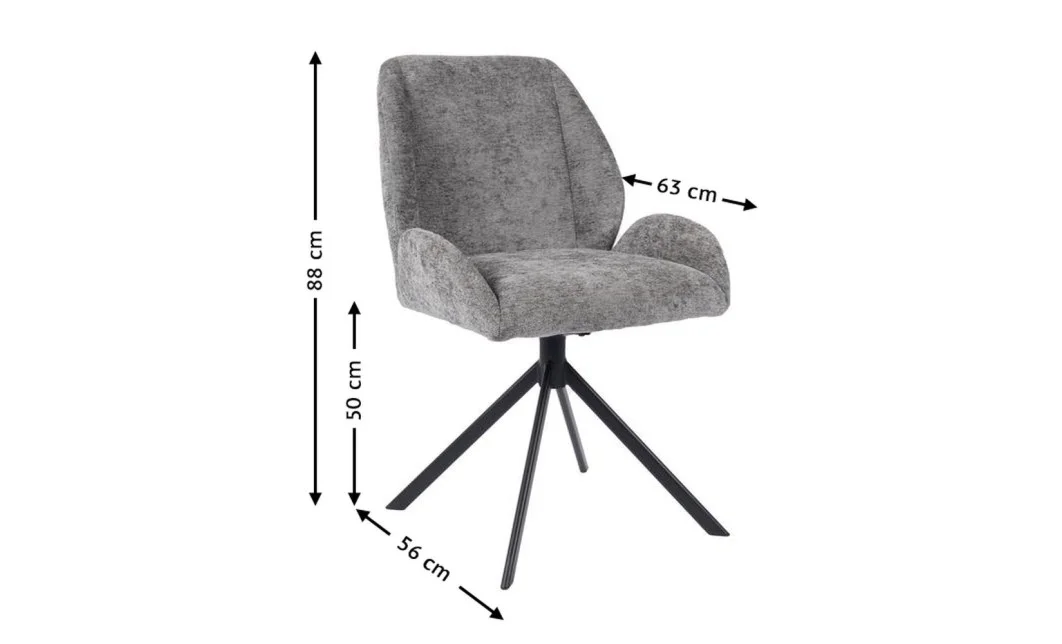 Set Masă Living Extensibilă CT163 Blat Ceramic Alb cu 4 Scaune Rotative KJC4347 Gri 6
