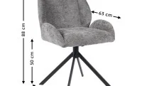 Set Masă Living Extensibilă CT163 Blat Ceramic Alb cu 4 Scaune Rotative KJC4347 Gri 6