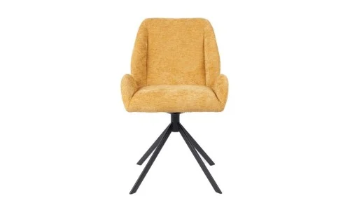 Set Masă Living Extensibilă KJT417 Albă cu 4 Scaune KJC4347 Galbene
