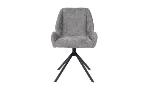 Set Masă Living Extensibilă CT163 Blat Ceramic Alb cu 4 Scaune Rotative KJC4347 Gri