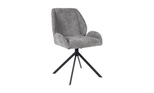 Set Masă Living Extensibilă CT163 Blat Ceramic Alb cu 4 Scaune Rotative KJC4347 Gri