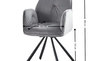 Set Masă Living Extensibilă KJT381 Alb cu 6 Scaune KJC80 Gri