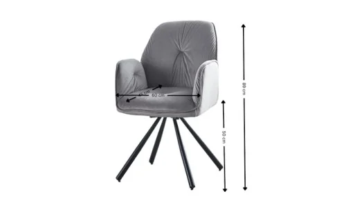 Set Masă Living Extensibilă KJT381 Alb cu 6 Scaune KJC80 Gri