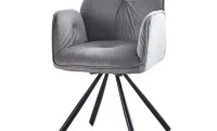 Set Masă Living Extensibilă KJT381 Alb cu 6 Scaune KJC80 Gri 3