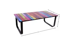 Măsuță cafea  cu blat din sticla KJCT158, model multicolor