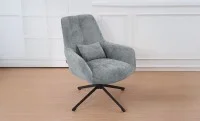 Scaun Living Rotativ LCM0102AS Albastru Deschis