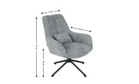 Scaun Living Rotativ LCM0102AS Albastru Deschis 1