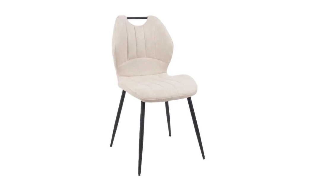 Set Masă Living Extensibilă DTM0101 Blat Ceramic Gri cu 4 Scaune Tapițate MC06 Bej 4